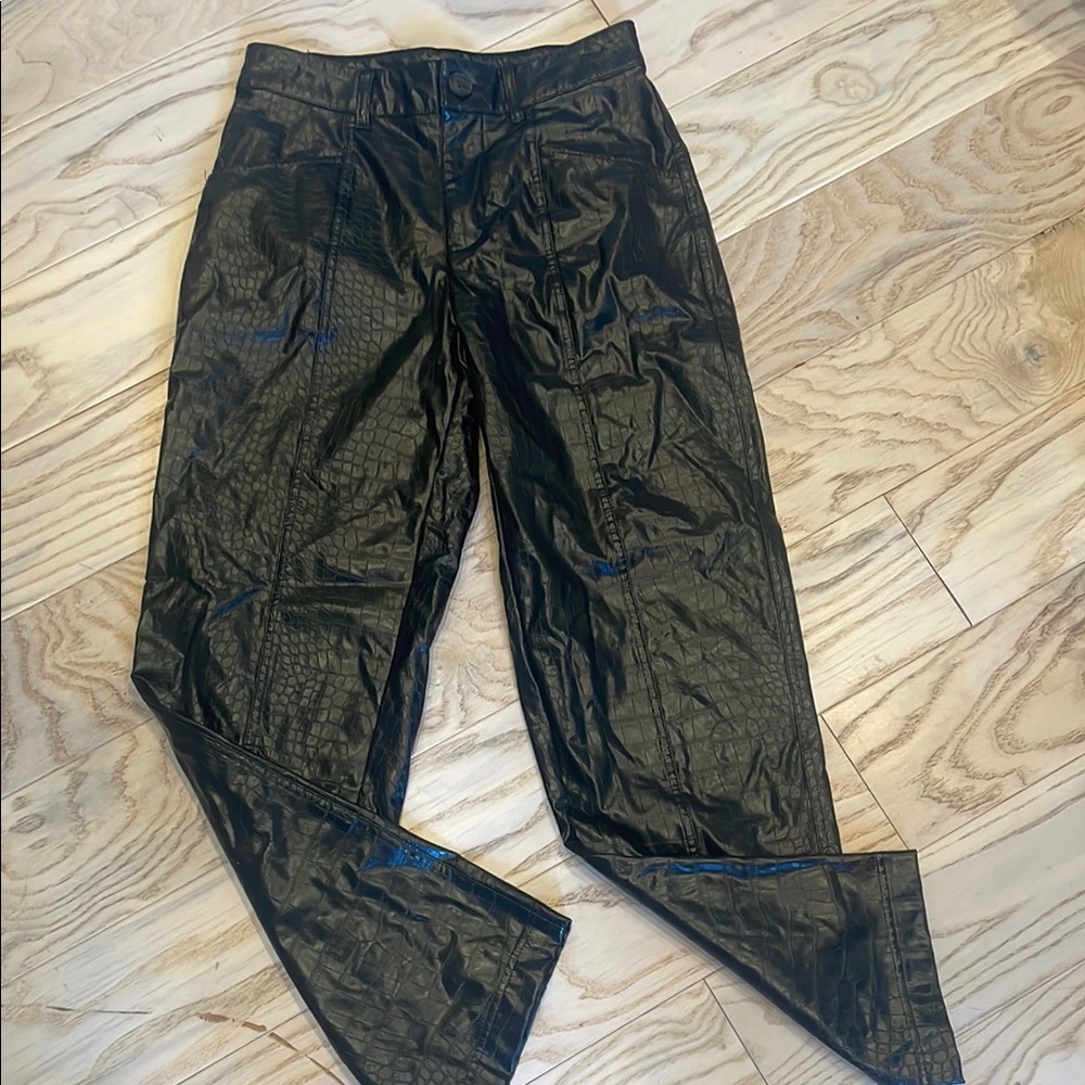 Black Croc-Embossed Pants like new size 2